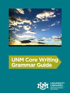 UNM Core Writing Grammar Guide book cover