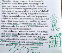 An picture of an annotated piece of text