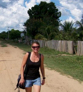 Kristin Snopkowski doing fieldwork