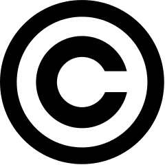 Copyright symbol, the letter C inside a circle.